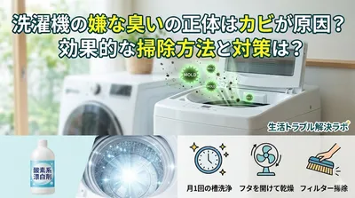 洗濯機の嫌な臭いの正体はカビが原因？効果的な掃除方法と対策は？